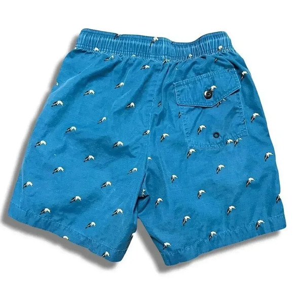 Goodthreads Men's XS Blue Toucan Print Swim Shorts Mesh Lined with Drawstring - Picture 2 of 4